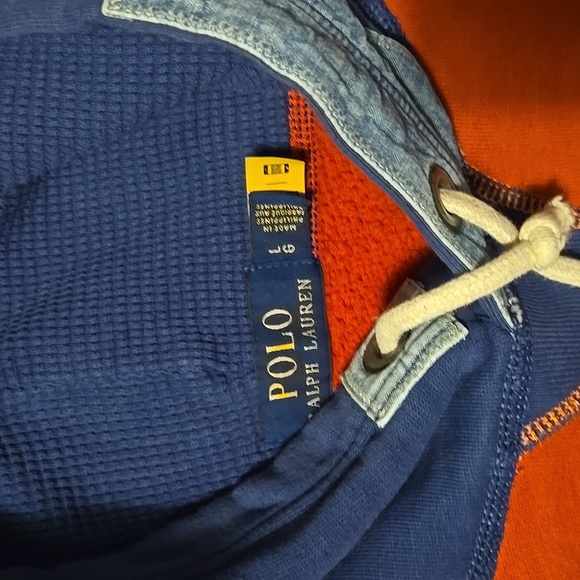 Polo Ralph Lauren Bandana Patchwork Short-Sleeve Fleece Pullover Hoodie (L) - Picture 5 of 7